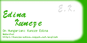 edina kuncze business card